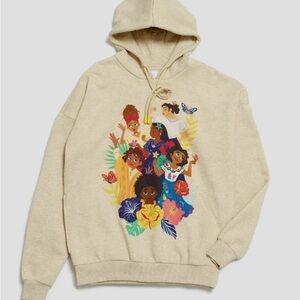 Disney Beige fleece hoodie with Encanto movie girls character with pockets